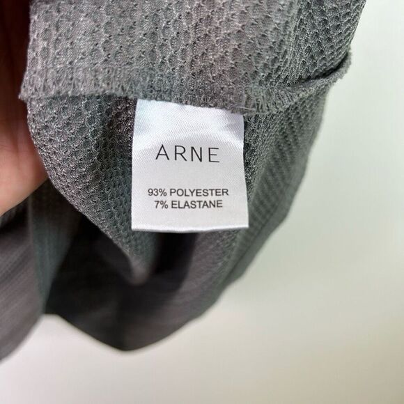 Arne Gray Crew Neck Short Sleeve Honeycomb Knit Casual T-Shirt Men's Size XXL - Picture 5 of 10